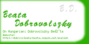 beata dobrovolszky business card